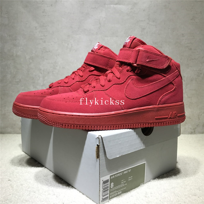 Nike Air Force 1 High Top Mid Gym Red Suede